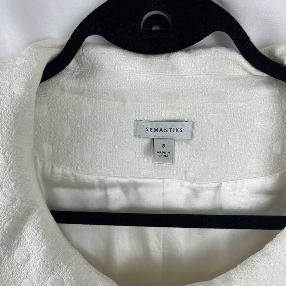 Anthropologie Semantiks Cream Peter-Pan-Collar Blazer Womens Size 8 - Picture 3 of 9